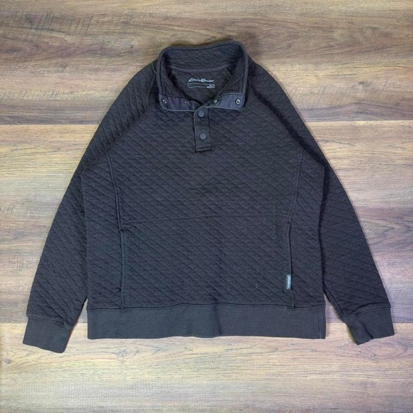 Eddie Bauer Other - Eddie Bauer Quilted Pullover Henley Sweatshirt Mens M Brown